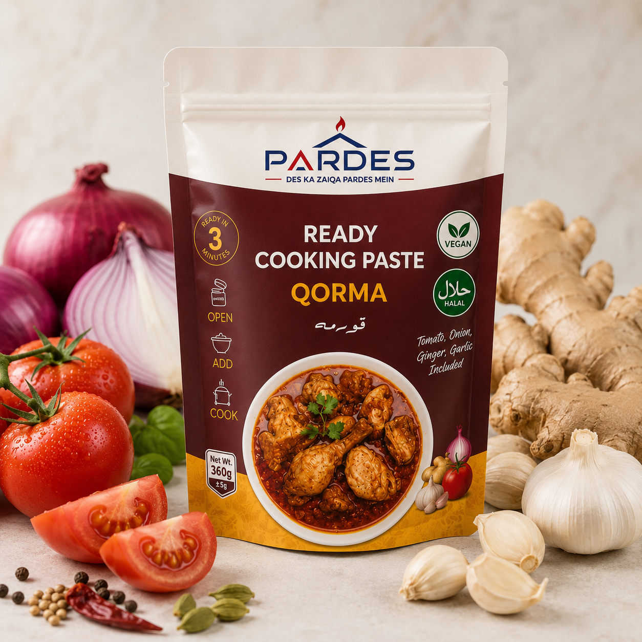Pardes Foods Qorma cooking paste jar detail